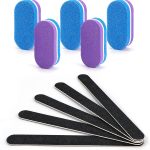 Nail File and Buffer Professional Manicure Tools Kit Emery Board & Nail Buffer Blocks Double Sided Reuseable 100/180 Grit 10Pcs for Home and Salon Use(Purple)